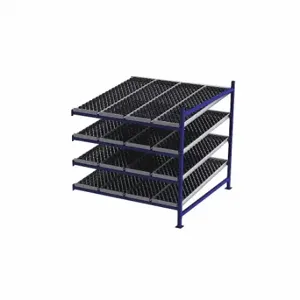 UNEX FLOW CELL FC99SW72724-A Gravity Flow Rack, Add-On, 72 Inch x 72 Inch, 72 Inch Overall Height, Tilted, 4 Shelves | CU7EHK 46KF98