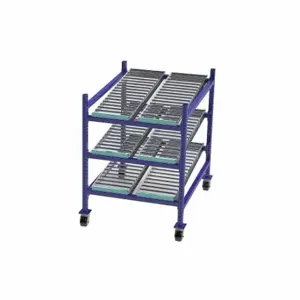 UNEX FLOW CELL FCM99SR36483 Gravity Flow Rack, 36 Inch x 48 Inch x 54 Inch, Tilt, 3 Shelves, Steel | CU7EFK 46KF19