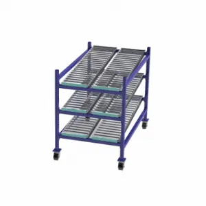 UNEX FLOW CELL FCM99SR36603 Gravity Flow Rack, 36 Inch x 60 Inch x 54 Inch, Tilt, 3 Shelves, Steel | CU7EFM 46KF20