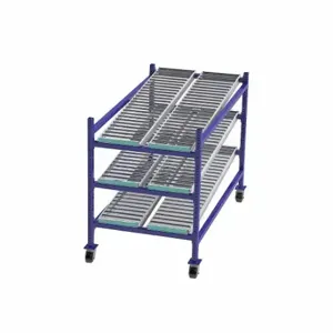 UNEX FLOW CELL FCM99SR36723 Gravity Flow Rack, 36 Inch x 72 Inch x 54 Inch, Tilt, 3 Shelves, Steel | CU7EFP 46KF21