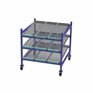 UNEX FLOW CELL FCM99SR48483 Gravity Flow Rack, 48 Inch x 48 Inch x 54 Inch, Tilt, 3 Shelves, Steel | CU7EFR 46KF22