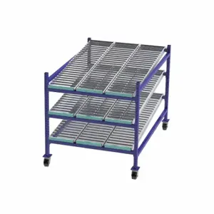 UNEX FLOW CELL FCM99SR48723 Gravity Flow Rack, 48 Inch x 72 Inch x 54 Inch, Tilt, 3 Shelves, Steel | CU7EFW 46KF24