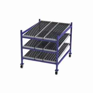 UNEX FLOW CELL FCM99SW48603 Gravity Flow Rack, 48 Inch x 60 Inch x 54 Inch, Tilt, 3 Shelves, Rubber | CU7EFT 46KF29