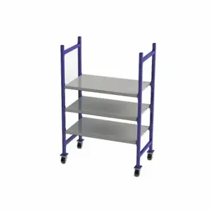 UNEX FLOW CELL FCMFS52283 Bulk Storage Rack, 52 Inch x 28 Inch x 72 in, Flat, 3 Shelves, Steel | CU7EFE 46KF41