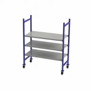 UNEX FLOW CELL FCMFS64283 Gravity Flow Rack, 60 Inch x 28 Inch x 72 Inch, Flat, 3 Shelves, Steel | CU7EFY 46KF43