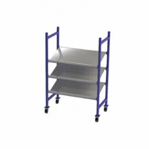 UNEX FLOW CELL FCMTPS52283 Gravity Flow Rack, 52 Inch x 28 Inch x 72 Inch, Tilt, 3 Shelves, Steel | CU7EFX 46KF33