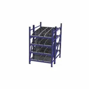 UNEX FLOW CELL RR99K2W4X6-S Gravity Flow Rack, Starter, 48 Inch x 72 Inch, 84 Inch Overall Height, Tilted, 4 Shelves | CU7ELJ 46KG92