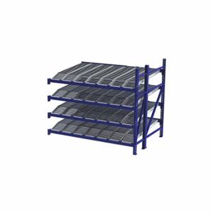 UNEX FLOW CELL RR99K2R8X6-A Gravity Flow Rack, Add-On, 96 Inch x 72 Inch, 84 Inch Overall Height, Tilted, 4 Shelves | CU7ELA 46KG99