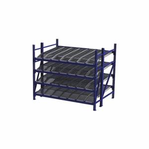 UNEX FLOW CELL RR99K2R8X6-S Gravity Flow Rack, Starter, 96 Inch x 72 Inch, 84 Inch Overall Height, Tilted, 4 Shelves | CU7ELP 46KG98