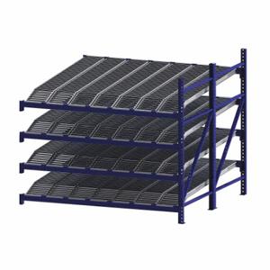 UNEX FLOW CELL RR99K2R8X8-A Gravity Flow Rack, Add-On, 96 Inch x 96 Inch, 84 Inch Overall Height, Tilted, 4 Shelves | CU7ELX 46KH03