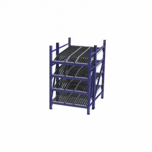 UNEX FLOW CELL RR99K2W4X6-S Gravity Flow Rack, Starter, 48 Inch x 72 Inch, 84 Inch Overall Height, Tilted, 4 Shelves | CU7ELJ 46KG92