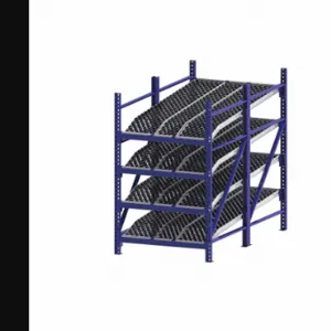 UNEX FLOW CELL RR99K2W4X8-S Gravity Flow Rack, Starter, 48 Inch x 96 Inch, 84 Inch Overall Height, Tilted, 4 Shelves | CU7ELL 46KG95