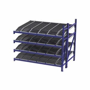 UNEX FLOW CELL RR99K2W8X6-A Gravity Flow Rack, Add-On, 96 Inch x 72 Inch, 84 Inch Overall Height, Tilted, 4 Shelves | CU7ELB 46KH06