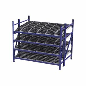 UNEX FLOW CELL RR99K2W8X6-S Gravity Flow Rack, Starter, 96 Inch x 72 Inch, 84 Inch Overall Height, Tilted, 4 Shelves | CU7ELR 46KH05