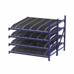 UNEX FLOW CELL RR99K2W8X8-A Gravity Flow Rack, Add-On, 96 Inch x 96 Inch, 84 Inch Overall Height, Tilted, 4 Shelves | CU7ELF 46KH09