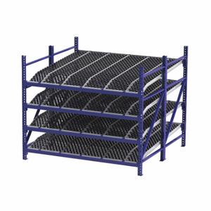UNEX FLOW CELL RR99K2W8X8-S Gravity Flow Rack, Starter, 96 Inch x 96 Inch, 84 Inch Overall Height, Tilted, 4 Shelves | CU7ELV 46KH08