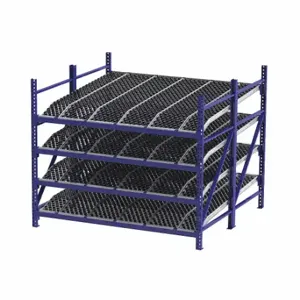 UNEX FLOW CELL RR99K2W8X8-S Gravity Flow Rack, Starter, 96 Inch x 96 Inch, 84 Inch Overall Height, Tilted, 4 Shelves | CU7ELV 46KH08