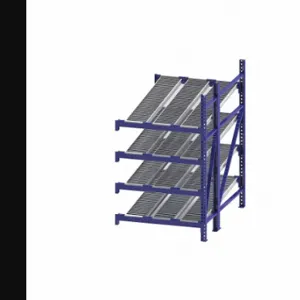 UNEX FLOW CELL RR99S2R4X6-A Gravity Flow Rack, Add-On, 48 Inch x 72 Inch, 84 Inch Overall Height, Tilted, 4 Shelves | CU7EKV 46KG69