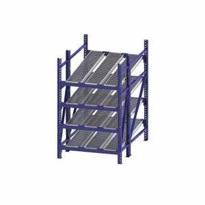 UNEX FLOW CELL RR99S2R4X6-S Gravity Flow Rack, Starter, 48 Inch x 72 Inch, 84 Inch Overall Height, Tilted, 4 Shelves | CU7ELH 46KG68