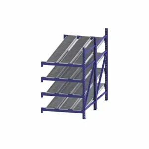 UNEX FLOW CELL RR99S2R4X8-A Gravity Flow Rack, Add-On, 48 Inch x 96 Inch, 84 Inch Overall Height, Tilted, 4 Shelves | CU7EKX 46KG72