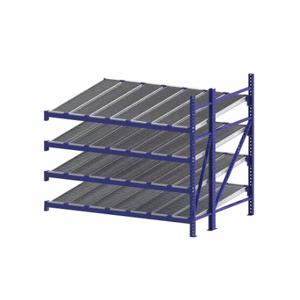 UNEX FLOW CELL RR99S2R8X6-A Gravity Flow Rack, Add-On, 96 Inch x 72 Inch, 84 Inch Overall Height, Tilted, 4 Shelves | CU7ELC 46KG81