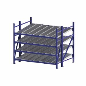 UNEX FLOW CELL RR99S2R8X6-S Gravity Flow Rack, Starter, 96 Inch x 72 Inch, 84 Inch Overall Height, Tilted, 4 Shelves | CU7ELN 46KG80