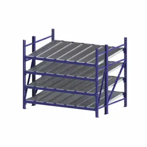 UNEX FLOW CELL RR99S2R8X6-S Gravity Flow Rack, Starter, 96 Inch x 72 Inch, 84 Inch Overall Height, Tilted, 4 Shelves | CU7ELN 46KG80