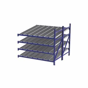 UNEX FLOW CELL RR99S2R8X8-A Gravity Flow Rack, Add-On, 96 Inch x 96 Inch, 84 Inch Overall Height, Tilted, 4 Shelves | CU7ELE 46KG84