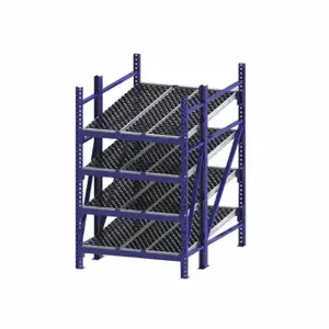 UNEX FLOW CELL RR99S2W4X6-S Gravity Flow Rack, Starter, 48 Inch x 72 Inch, 84 Inch Overall Height, Tilted, 4 Shelves | CU7ELK 46KG74