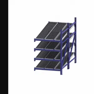 UNEX FLOW CELL RR99S2W4X8-A Gravity Flow Rack, Add-On, 48 Inch x 96 Inch, 84 Inch Overall Height, Tilted, 4 Shelves | CU7EKZ 46KG78