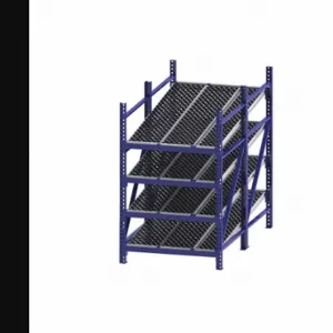 UNEX FLOW CELL RR99S2W4X8-S Gravity Flow Rack, Starter, 48 Inch x 96 Inch, 84 Inch Overall Height, Tilted, 4 Shelves | CU7ELM 46KG77