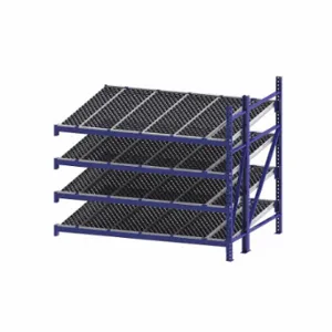 UNEX FLOW CELL RR99S2W8X6-A Gravity Flow Rack, Add-On, 96 Inch x 72 Inch, 84 Inch Overall Height, Tilted, 4 Shelves | CU7ELD 46KG87