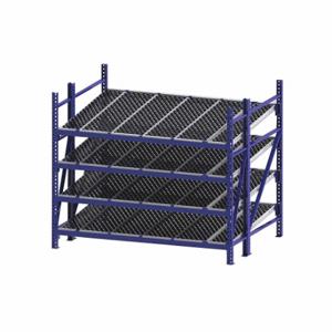 UNEX FLOW CELL RR99S2W8X6-S Gravity Flow Rack, Starter, 96 Inch x 72 Inch, 84 Inch Overall Height, Tilted, 4 Shelves | CU7ELQ 46KG86
