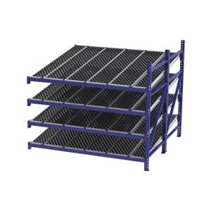 UNEX FLOW CELL RR99S2W8X8-A Gravity Flow Rack, Add-On, 96 Inch x 96 Inch, 84 Inch Overall Height, Tilted, 4 Shelves | CU7ELG 46KG90