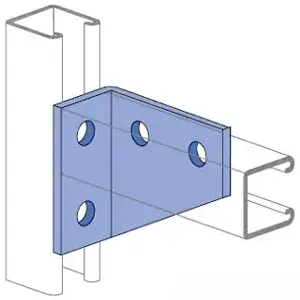 UNISTRUT P1290EG Angle Fitting, 4 Hole, 90 Degree Angle, Electrogalvanized | CF6FPA