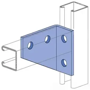 UNISTRUT P1291HG Angle Fitting, 4 Hole, 90 Degree Angle, Hot Dipped Galvanized | CF6FVC