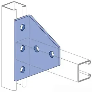 UNISTRUT P1727-EG Angle Fitting, 5 Hole, 90 Degree Angle, Electrogalvanized | CF6FZZ