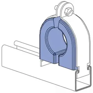 UNISTRUT P1788A-EV Cushioned Clamp, 1.86 Inch Size, Porcelain | CF6HTM