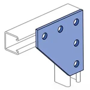 UNISTRUT P1873-GR Channel Flat Plate, 5 Hole, Perma Green | CF6DUY