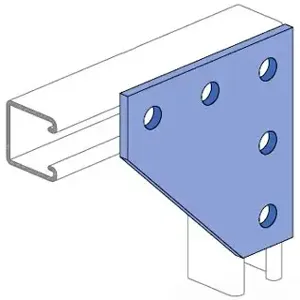 UNISTRUT P1873-HG Channel Flat Plate, 5 Hole, Hot Dipped Galvanized | CF6FXY