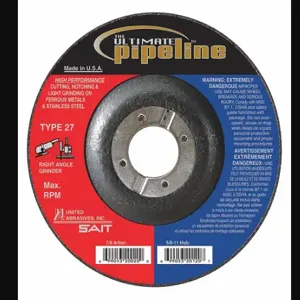 UNITED ABRASIVES-SAIT 20030 Depressed Center Wheels, 6 Inch Dia, 7/8 Inch Hole, Zirconia Alumina | CU7EVZ 48TC01