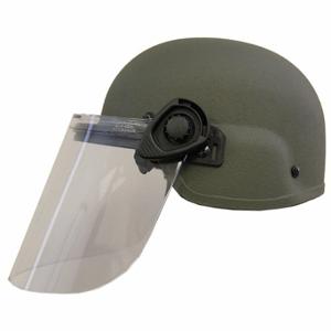 UNITED SHIELD PST SC650-IIIA-ODLG-DK5H150 Level IIIA Lightweight Helmet w/ Paulson Face Shield, L Fits Hat Size, Suspension | CU7FBA 29RL82