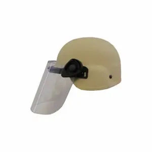 UNITED SHIELD PST SC650-IIIA-TNLG-DK5H150 Level IIIA Lightweight Helmet w/ Paulson Face Shield, L Fits Hat Size, Suspension, Tan | CU7FBD 29RL85