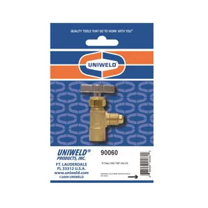 UNIWELD 90060 Can Tap Valve, 1/2 Inch Acme Male Fitting, R-134a | CD4TBV