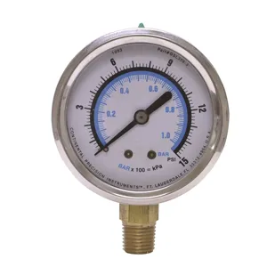 UNIWELD GSL316-3 Liquid Filled Gauge, 0-300 Psi | CD4UBE