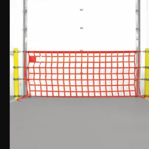 US NETTING BRSN-424-10 Bollard Mounted Loading Dock SBarrier Net, 4 ft Net Height, 24 ft Net Width | CU7PMM 378P55