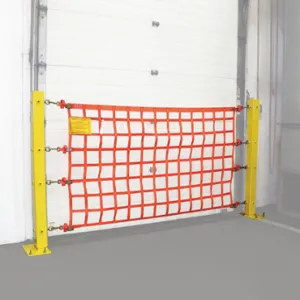 US NETTING OHPW418-P Post Mounted Loading Dock Safety Barrier Net, 4 ft Net Height, 18 ft Net Width, Orange | CU7PQB 378N61