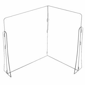 USA SEALING BULK-LPD-20 L-förmige Kunststoff-Schreibtischteiler für Klassenzimmer, 60 Zoll Höhe, 1/4 Zoll Dicke, Kunststoff | CU7GRL 60JL05