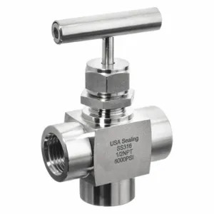 USA SEALING ZUSA-VLV-103 Needle Valve, Angled Fitting Style, 316 SS | CE9VEJ 56DK54