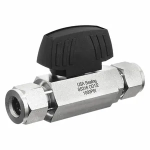 USA SEALING ZUSA-VLV-83 Ball Valve, 1/4 Inch Pipe, 1/2 Inch Tube, 1, 500 PSI CWP, -65-300 Deg F | CU7FQA 56DK34